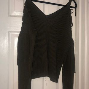 Pacsun LA Hearts Olive Open Shoulder Sweater NWT